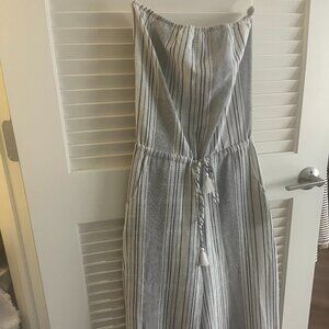 Strapless linen romper/jumpsuit